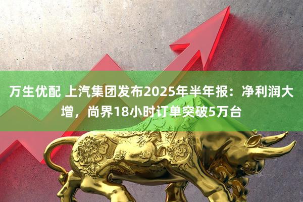 万生优配 上汽集团发布2025年半年报：净利润大增，尚界18小时订单突破5万台